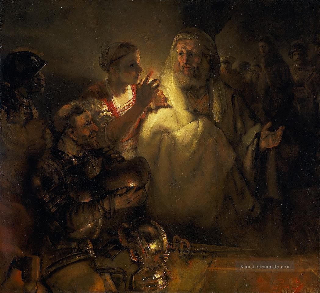 die Verleugnung von Peter 1660 Rembrandt Ölgemälde